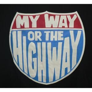 Academy Sports Short Sleeve Crew Graphic Tee Black My‎ Way or the Highway SM $20